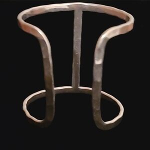 Lucky Brand Hammered Silver Open Cuff Bracelet
